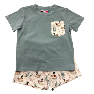 Banana Split Feathered Friends Boys Shirt Set