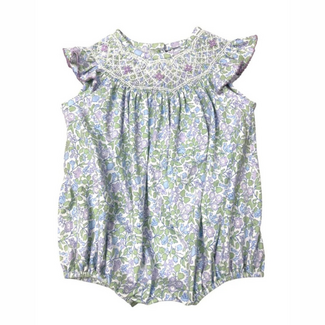 Three Sisters Lilac Floral Smocked Geo A/S Bubble
