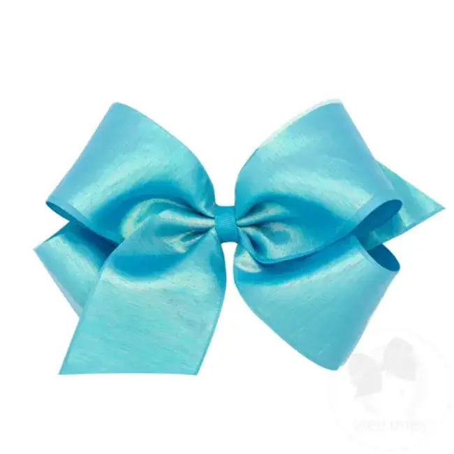 Wee Ones King Sheer Iridescent & Grosgrain Overlay | Turquoise