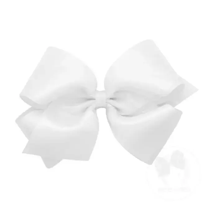 Wee Ones King Sheer Iridescent & Grosgrain Overlay |  White