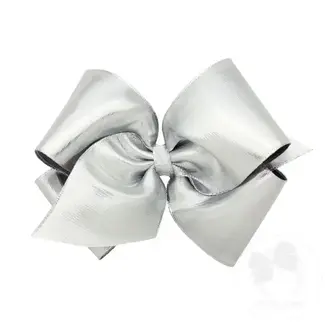 Wee Ones King Metallic Bow | Silver