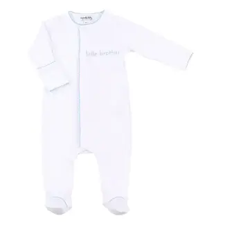 Magnolia Baby Little Brother Embroidered Footie