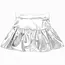 Azarhia Slick Metallic Gathered Skort in Silver