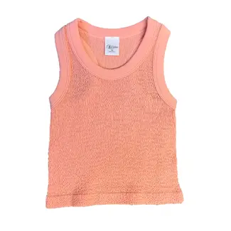 Suzette Collection Smocking Sleeveless Tank | Coral