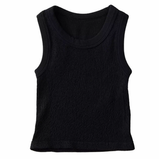 Suzette Collection Smocking Sleeveless Tank | Black