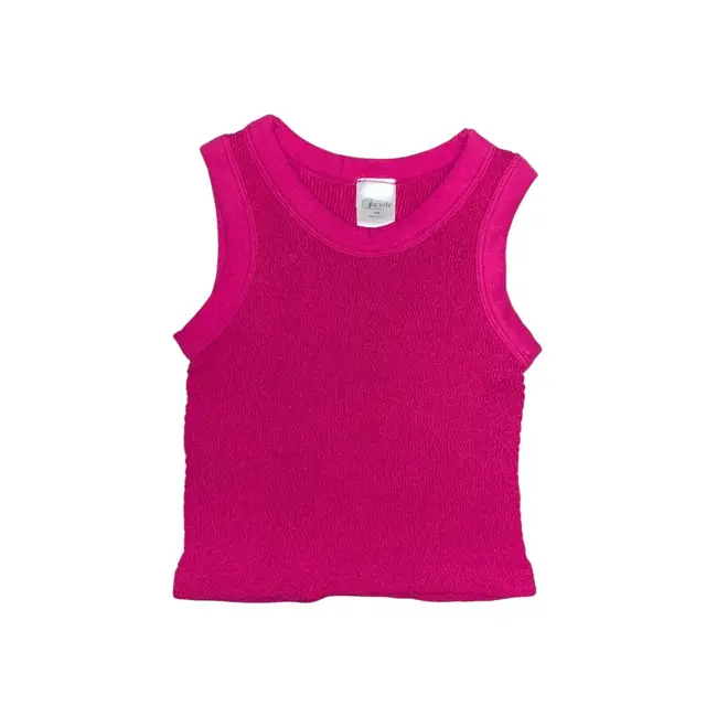 Suzette Collection Smocking Sleeveless Tank - Barbie Pink