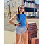 Good Girl Two Tone Sleeveless Layered Top | Blue