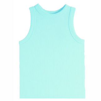 Suzette Collection High Neck Ribbed Seamless Tank | Aqua