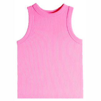 Suzette Collection High Neck Ribbed Seamless Tank | Bubblegum Pink