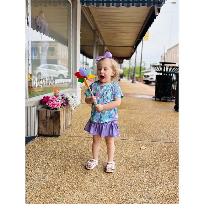 Azarhia Shimmer Lavender Gathered Skort