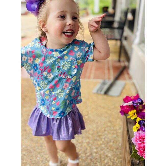 Azarhia Shimmer Lavender Gathered Skort