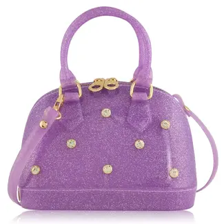 Carrying Kind Jelly Bag | Rhinestone Cate  | Purple Sparkle