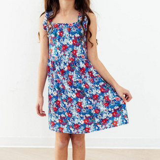 Mila & Rose Freedom Flowers Ruffle Cross Back Dress
