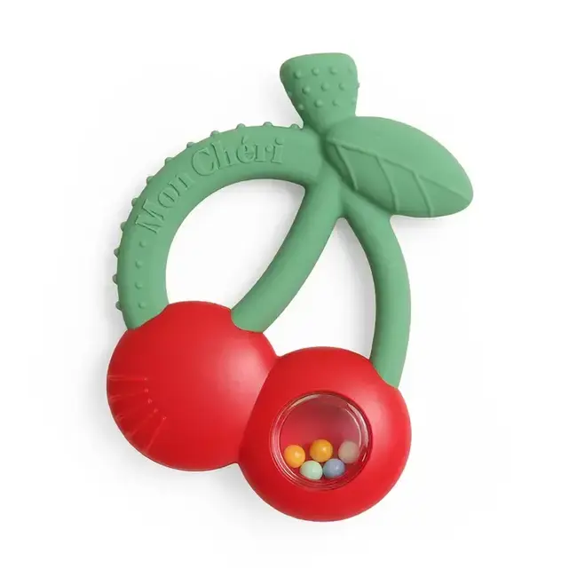 Itzy Ritzy Bitzy Shake™ | Silicone Teether with Rattle | Cherries