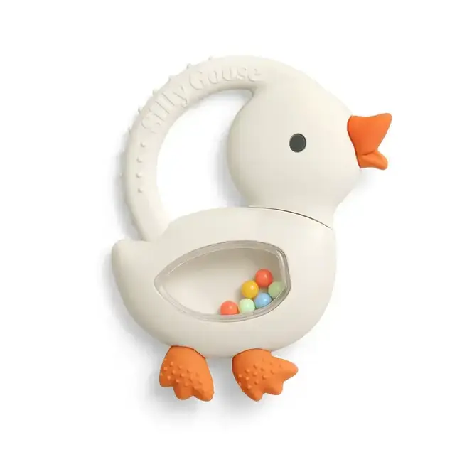 Itzy Ritzy Bitzy Shake™ | Silicone Teether with Rattle | Goose