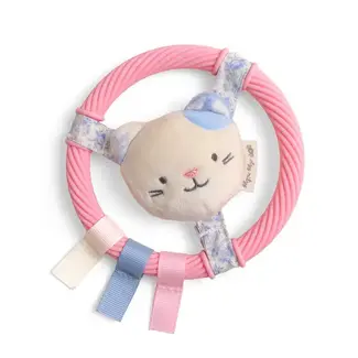 Itzy Ritzy Itzy Ring Pal™ | Teething Ring with Plush Character | Pink Kitty