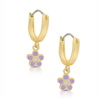 Lily Nily Hanging Flower Hoop Earrings | Lavender
