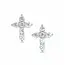 Lily Nily CZ Cross Stud Earrings in Sterling Silver