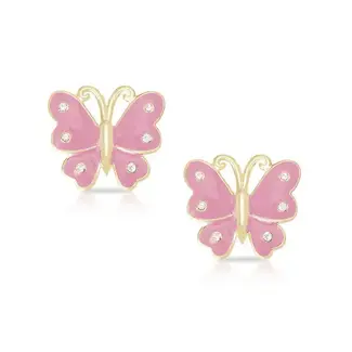 Lily Nily Butterfly Stud Earrings with Crystals