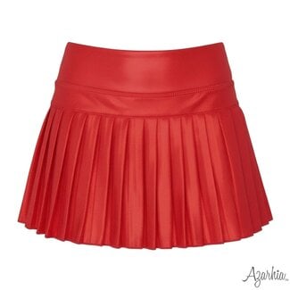 Azarhia Mini Shimmer Pleated Skort | Red