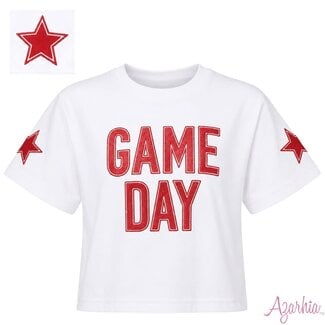Azarhia Shimmer Game Day Boxy Tee | Red