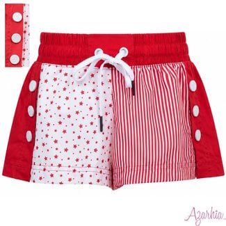 Azarhia Stars & Stripes Color Block Shorts | Red
