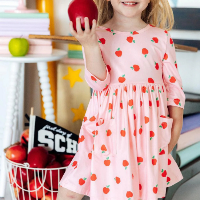 Azarhia An Apple A Day Pocket Twirl Dress
