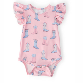 Mila & Rose Ribbons & Rodeos Flutter Bodysuit