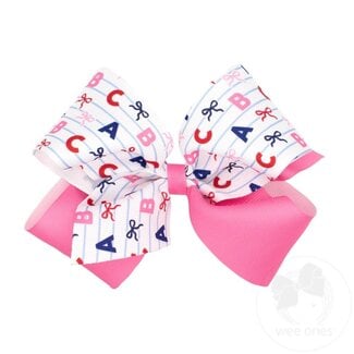 Wee Ones Grosgrain Bow Back to School Print Icons |  KING