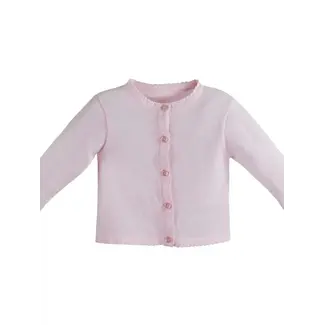 Petit Ami Scalloped Edge Cardigan Sweater | Pink