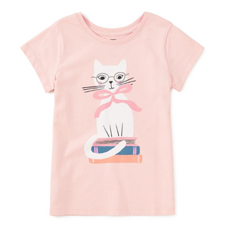 Tea Collection Book Cat Graphic Tee