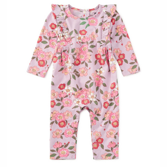 Tea Collection Ruffle Shoulder Romper | Rosa Canina