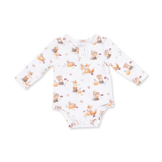 Angel Dear Woodland Animals with Pumpkins | Henley Bodysuit