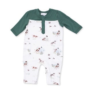 Angel Dear Pointer Pups & Duck Buddies | Romper with Contrast Sleeves