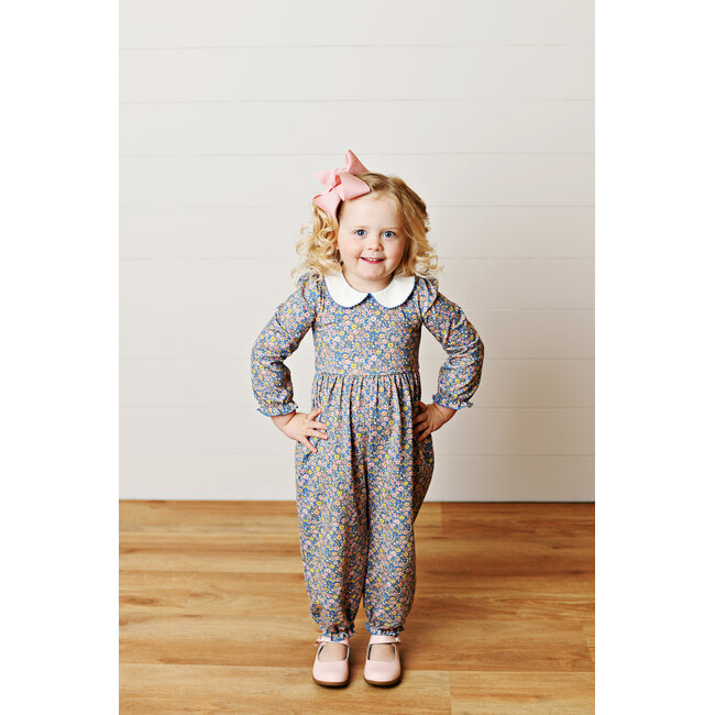 Swoon Kids Proper Romper | Blue Floral