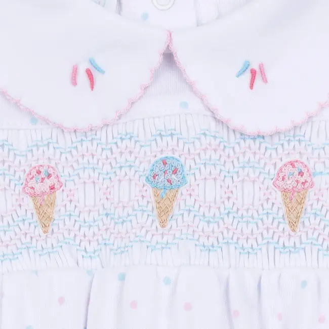 Magnolia Baby Ice Cream Classic Smocked Collared Bubble
