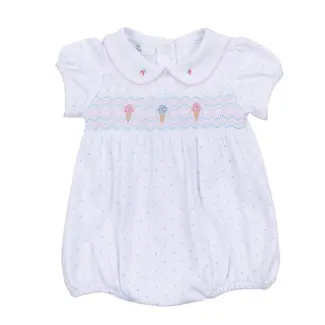 Magnolia Baby Ice Cream Classic Smocked Collared Bubble