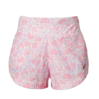 Fieldstone Girls Pink Camo Yoga Shorts