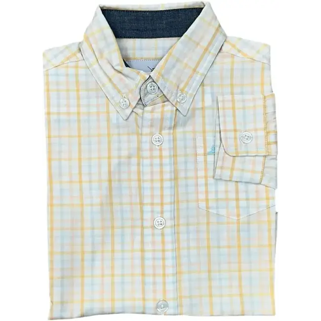 Southbound LS Dress Shirt | Blue + Yellow