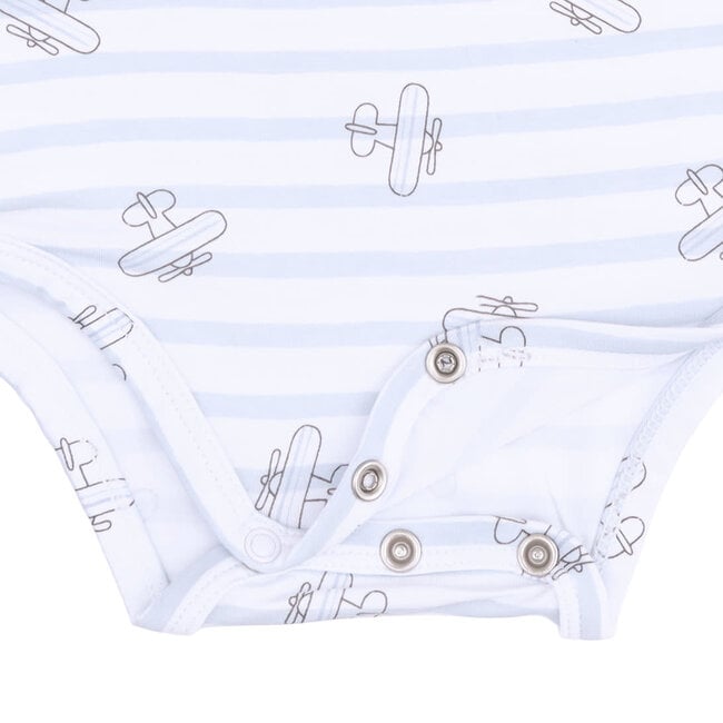 Angel Dear Airplane Stripe | Henley Bodysuit