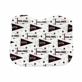 Wee Ones MSU Pennant Print Bib