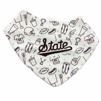 Wee Ones MSU Football Icon Print Bib