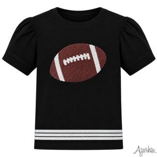 Azarhia Sequin Football Holly Black Tee