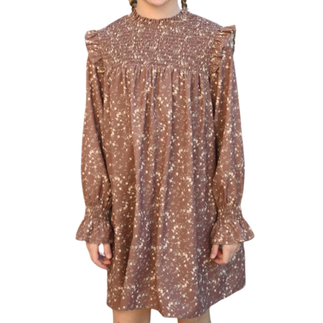 Pleat Collection Lottie Dress | Brown Sugar Blooms