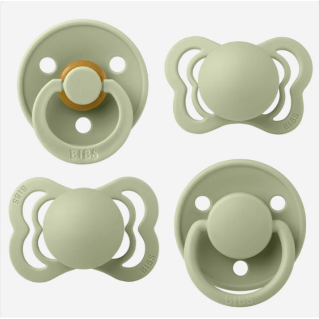 Bibs Try-It Collection  Paci Set 4 PACK | Sage