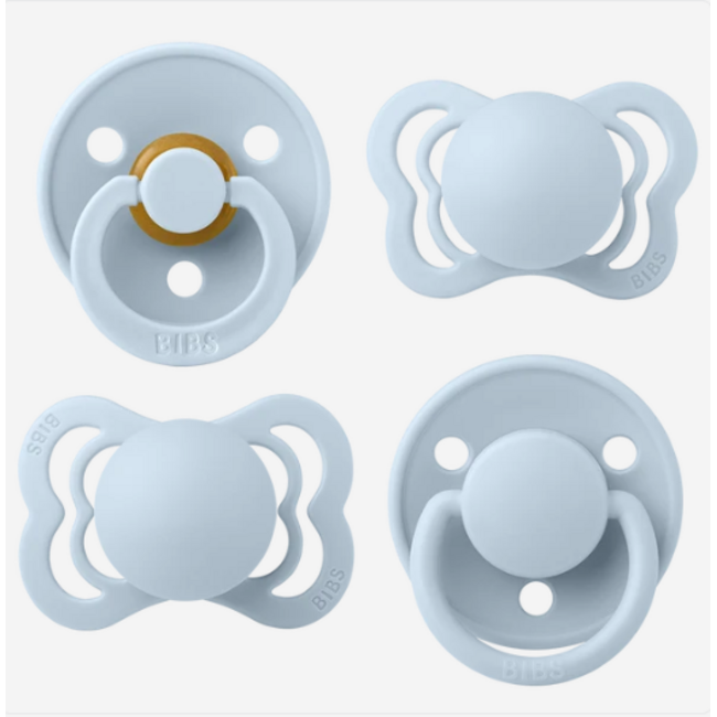 Bibs Try-It Collection  Paci Set 4 PACK | Baby Blue
