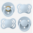 Bibs Try-It Collection  Paci Set 4 PACK | Baby Blue