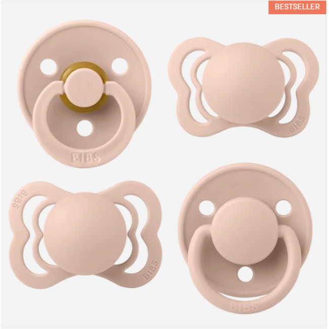 Bibs Try-It Collection  Paci Set 4 PACK | Blush