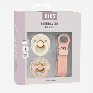 Bibs Pacifier & Loop Clip Gift Set | Blush