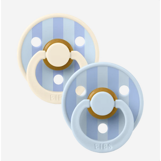 Bibs Pacifiers (2 Pack) | Round SIZE 1  | STUDIO Baby Blue Dusty Blue Mix